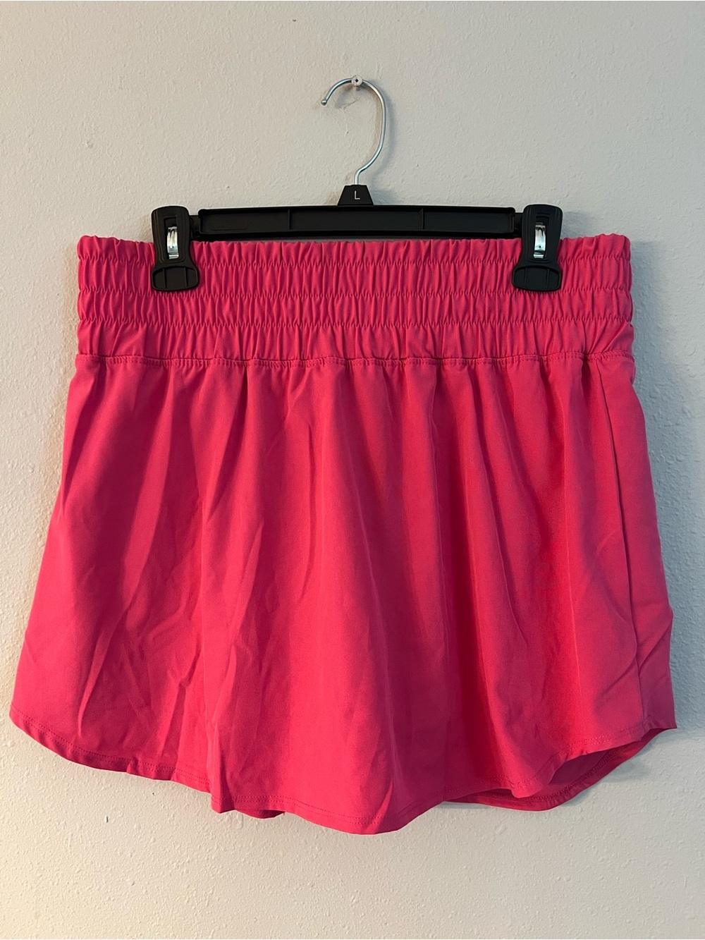 PINSPARK Women’s Athletic Activewear Skort Pink L Solid Elastic Waist